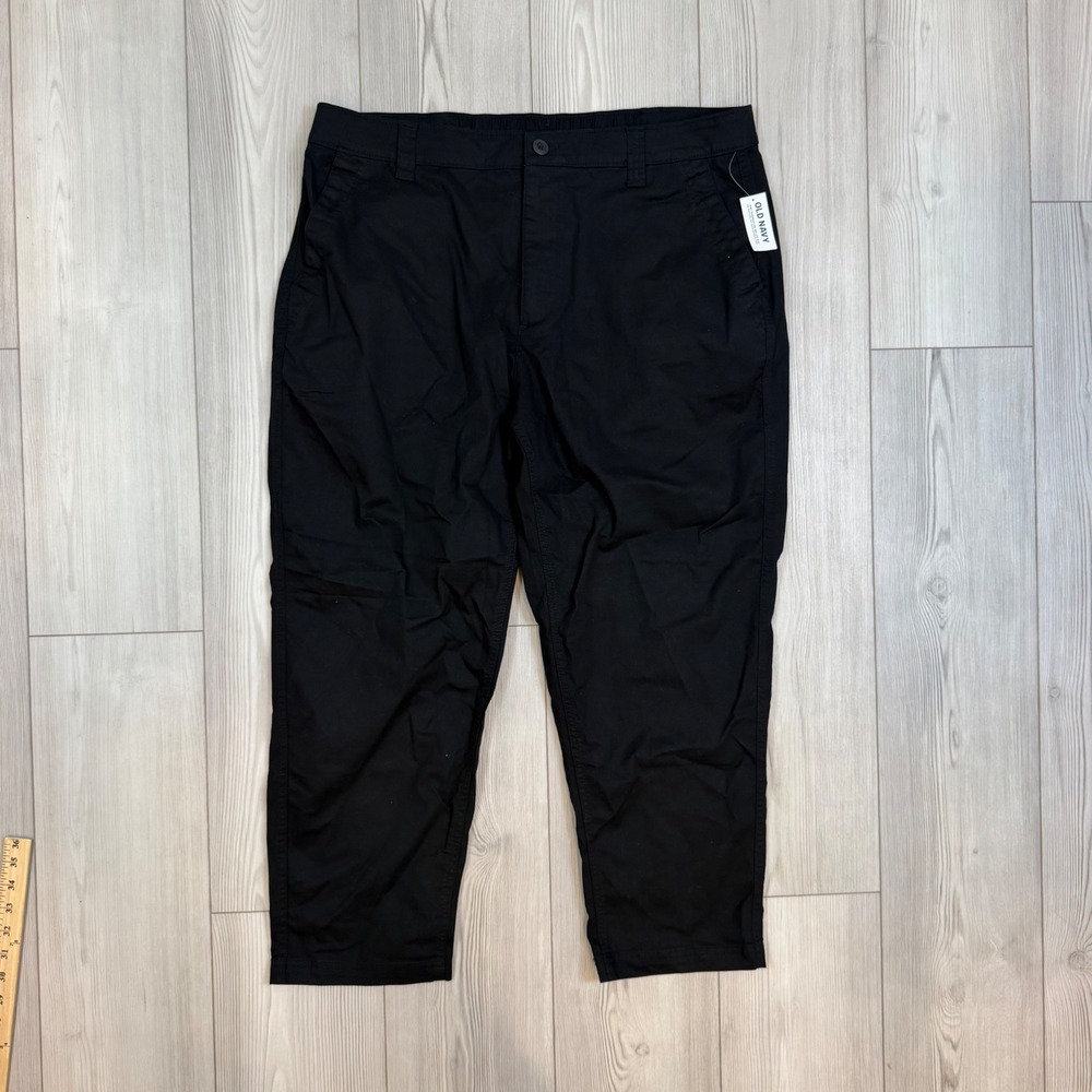 Old Navy High-Rise OG Chino Pants Black Jack XL Stretch Cotton Twill New